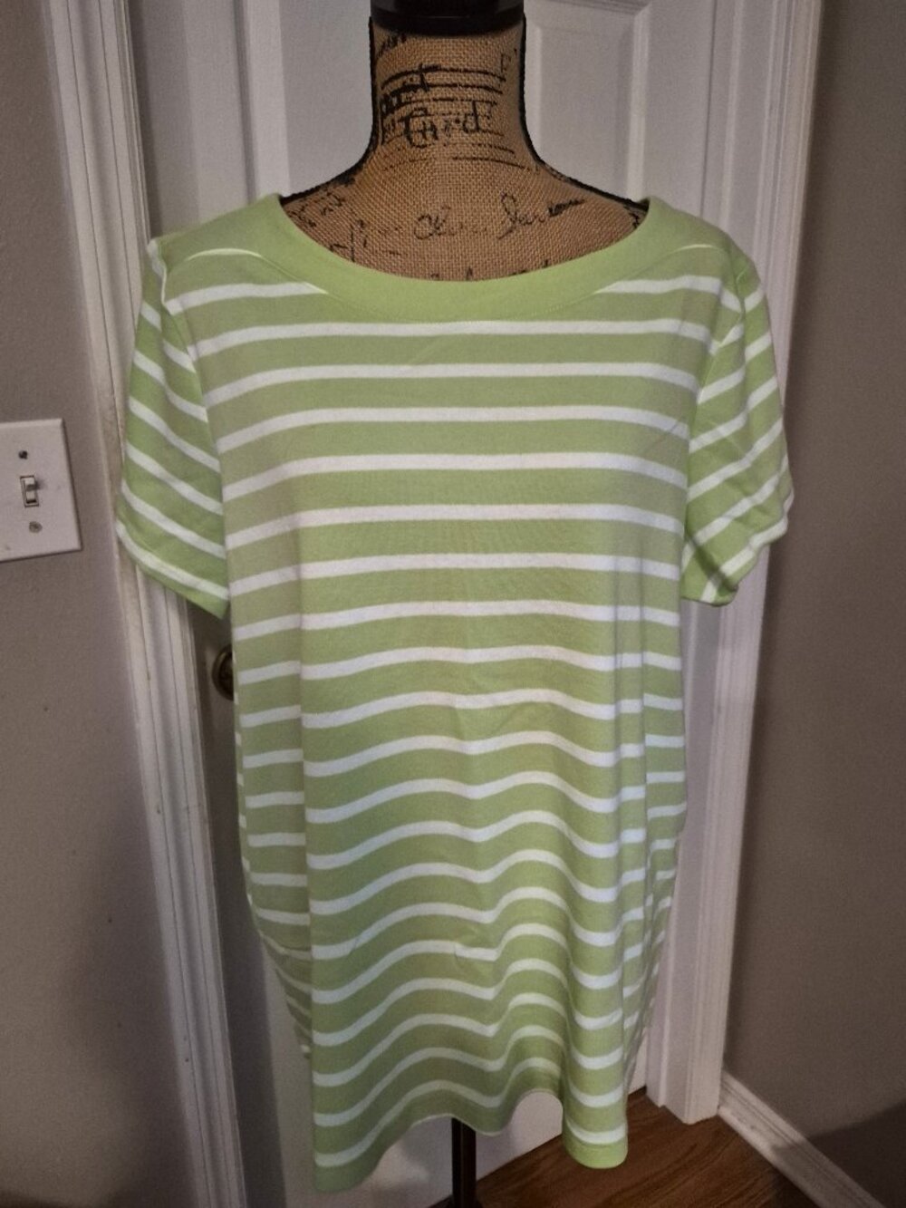 Blair Lime and White Stripes Tee Shirt